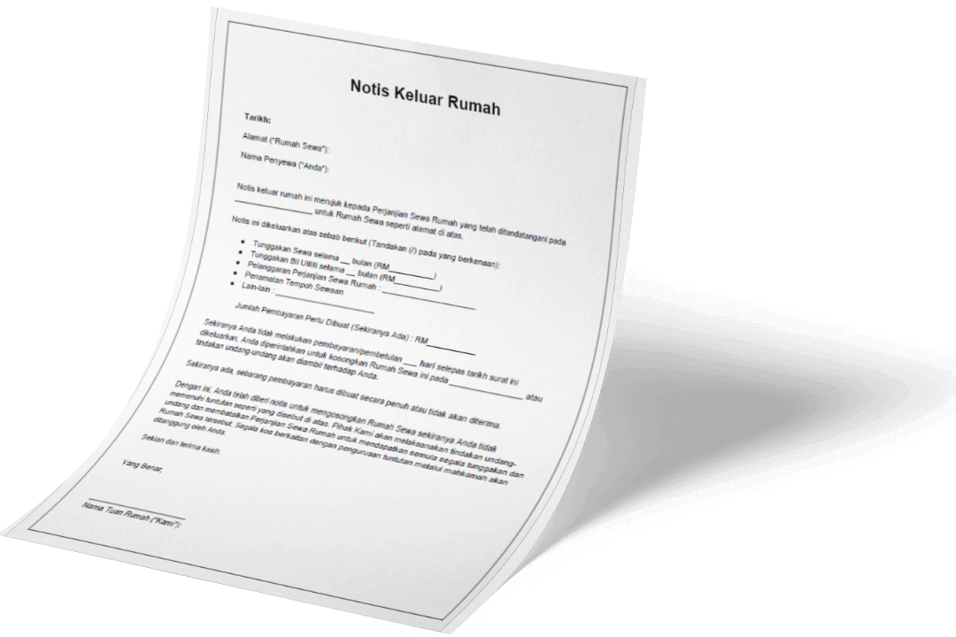 Template Notis Keluar Rumah