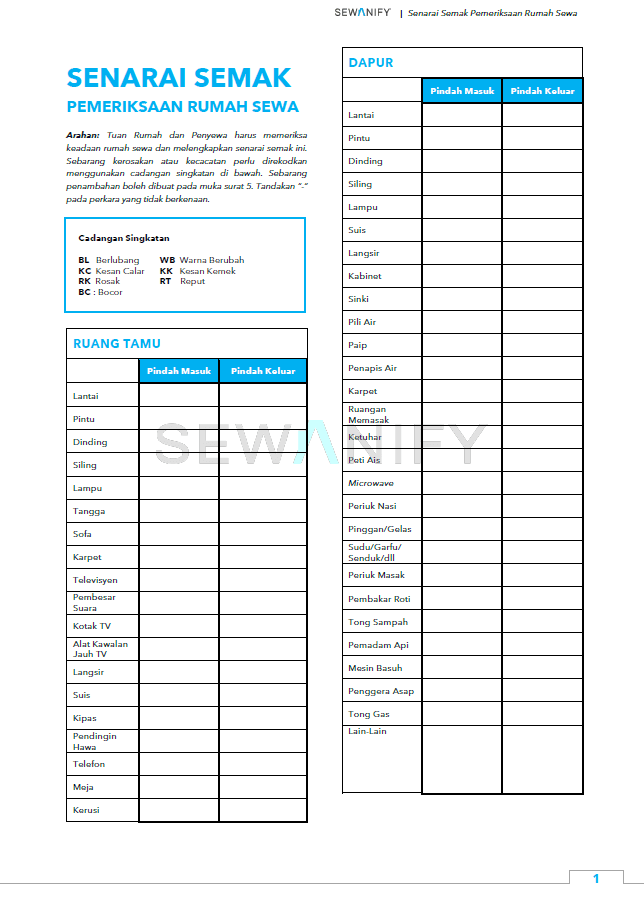 Checklist Pemeriksaan Rumah Sewa1