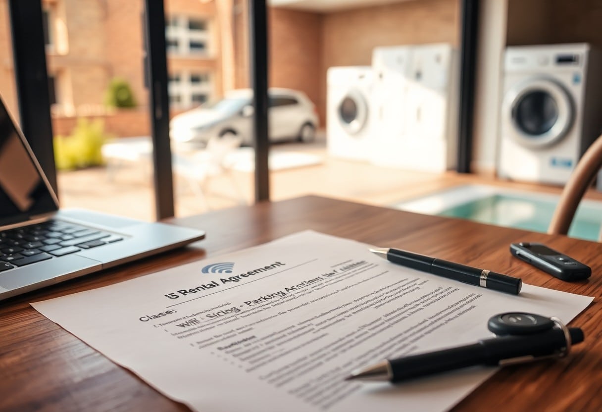 wifi parking and shared facilities clause in rental agreement atw